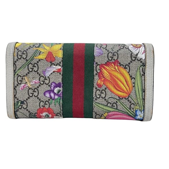 GUCCI Ophidia GG Blooms Beige Dark Brown Multi PVC Leather -323-072625 - Picture 2 of 5